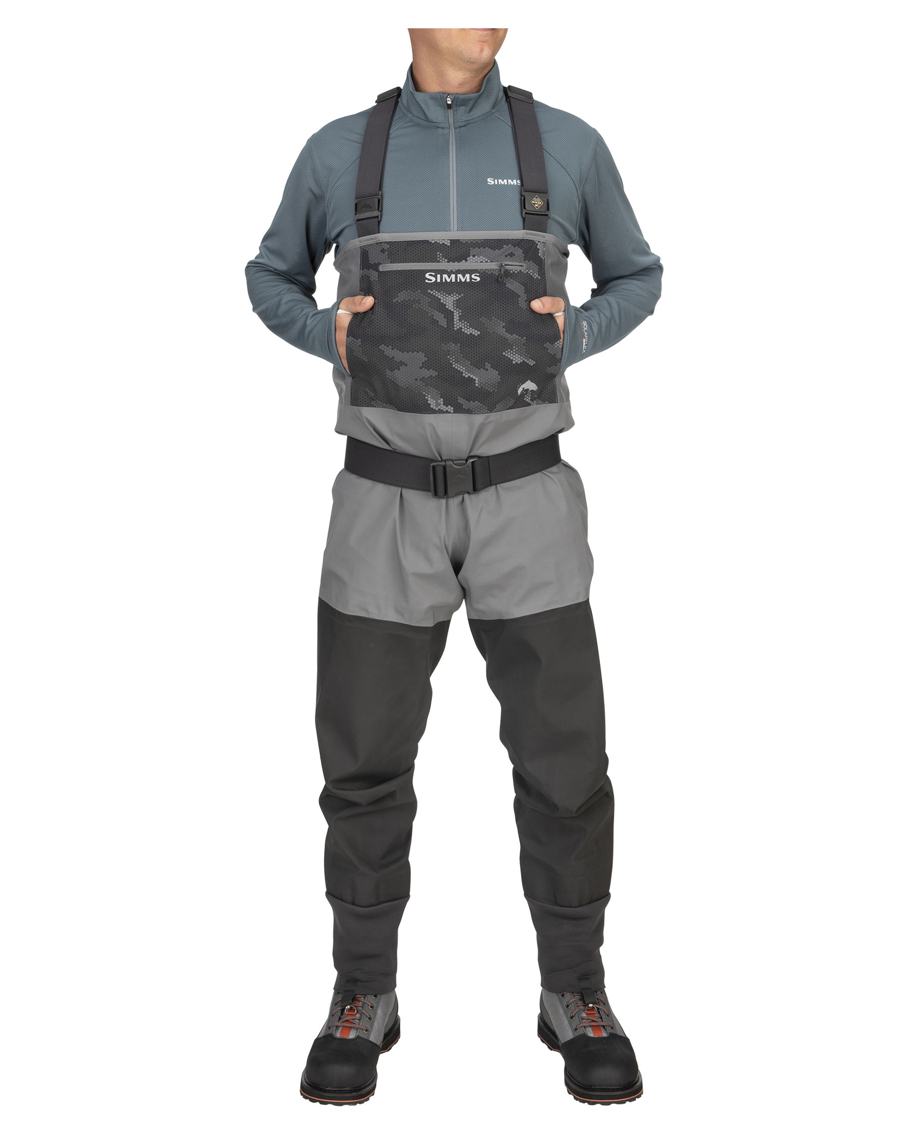 Waterproof and Breathable Fly Fishing Waders with Built-in Gravel Guard Simms Soul River Stockingfoot Chest Waders for Men